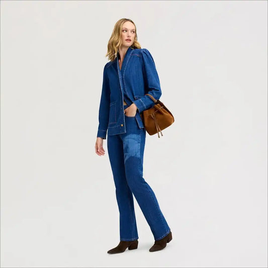 Horse Print High Rise Straight Jean