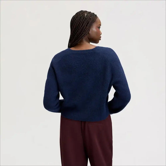 Deep V-Neck High Rib Sweater