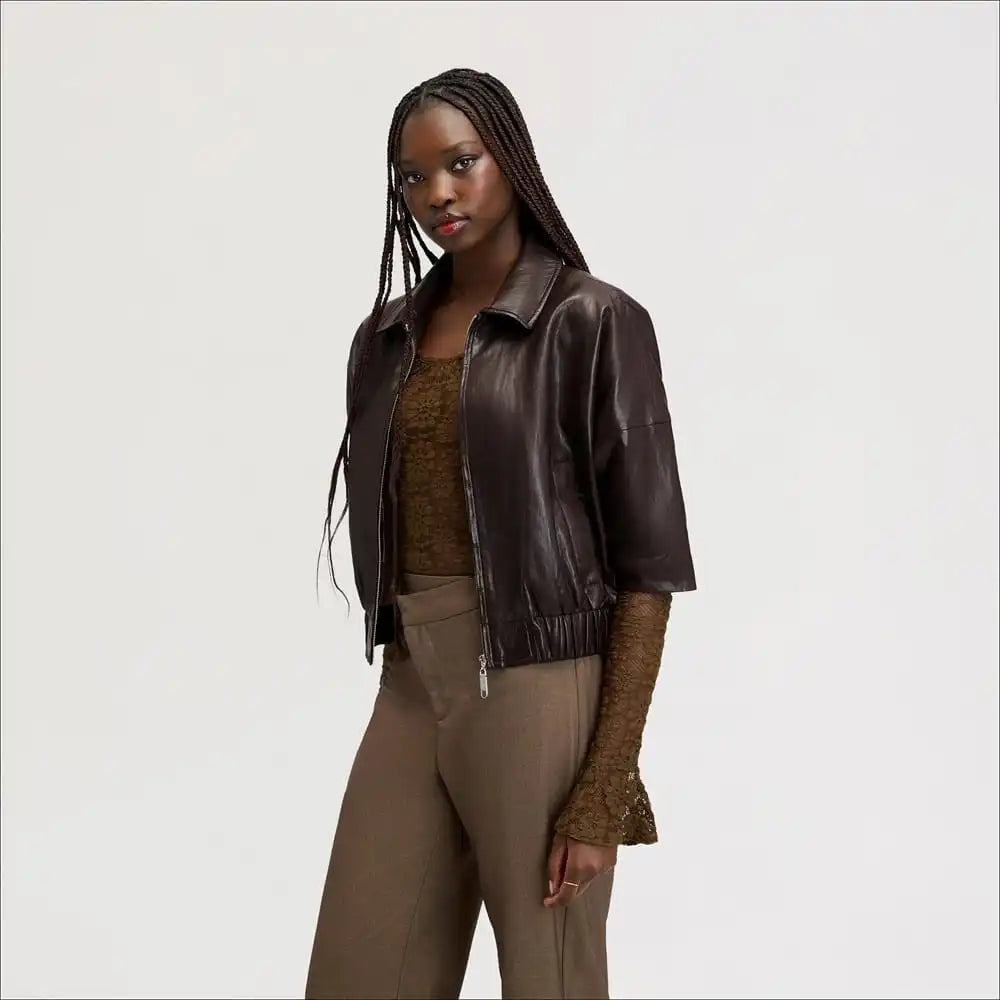 3/4 Sleeve Zip Front Jacket