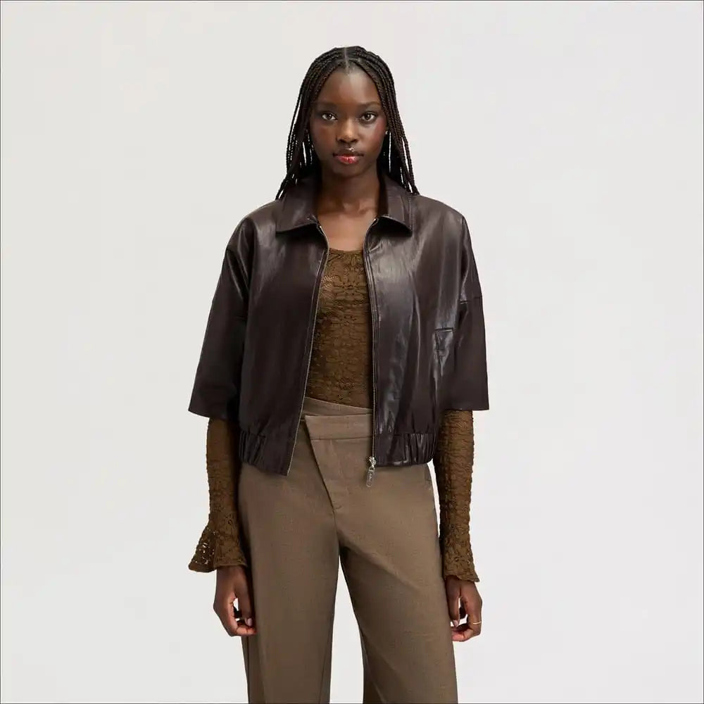 3/4 Sleeve Zip Front Jacket