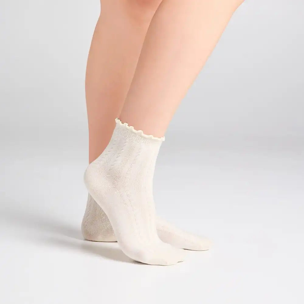 3 Pack Cotton Blend Pointelle Midanklet