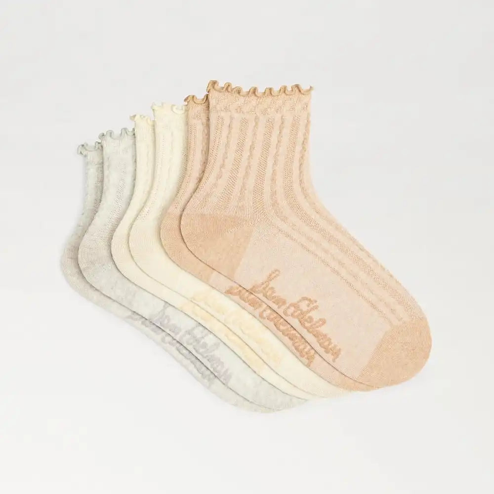 3 Pack Cotton Blend Pointelle Midanklet